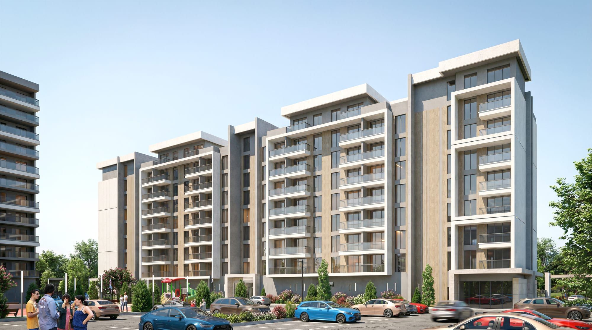 Laviva Plus blok düzeni ve cadde kotu renderı