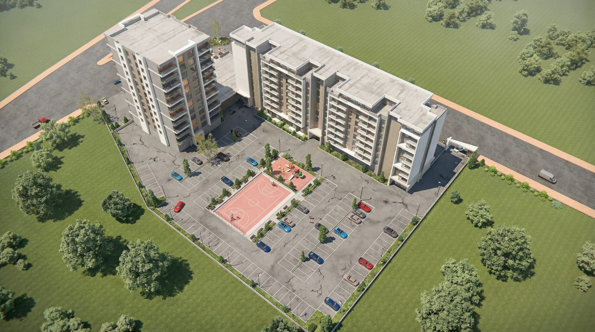 Laviva Plus kuşbakışı yerleşim renderı