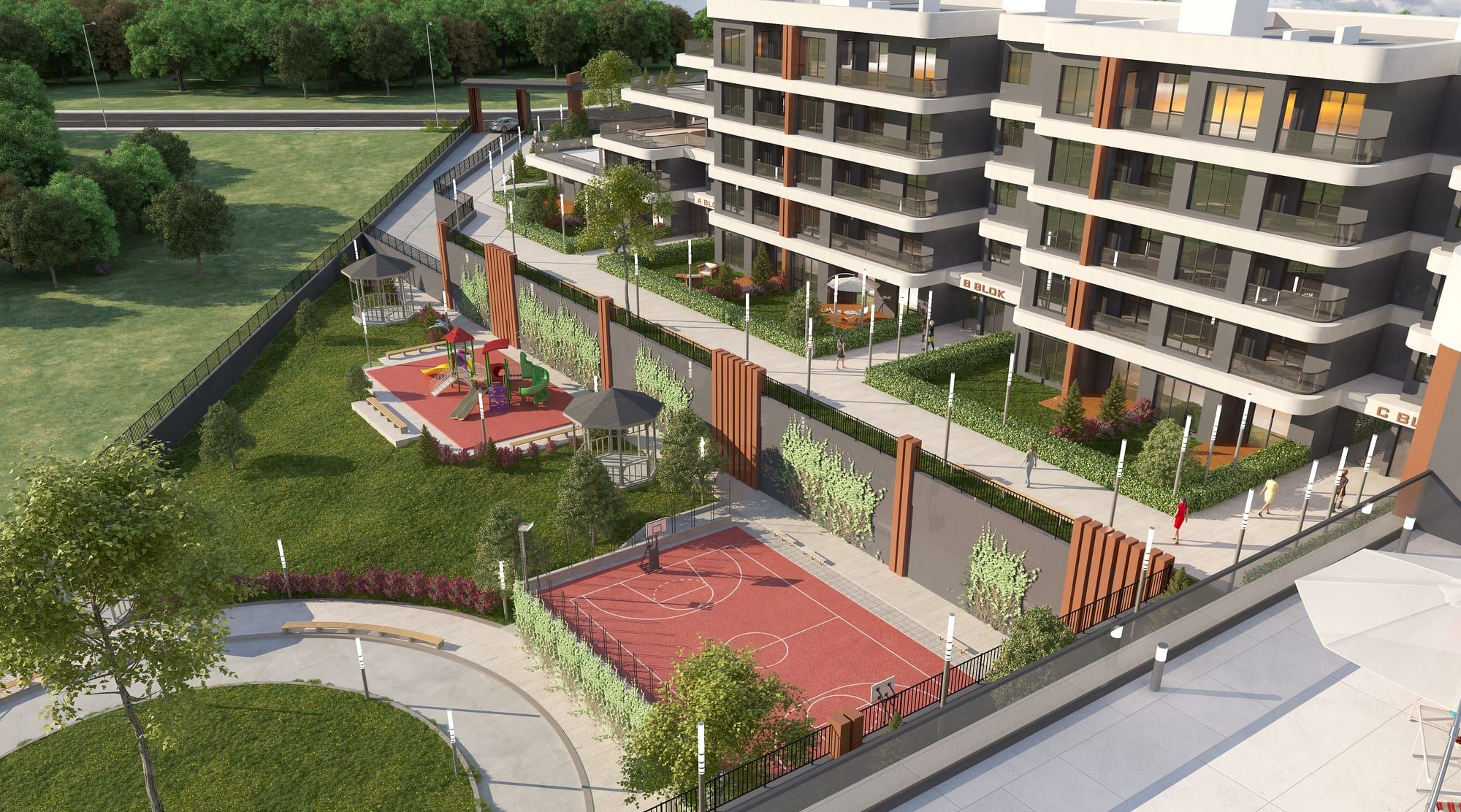 Laviva Trivium ortak yaşam alanları renderı