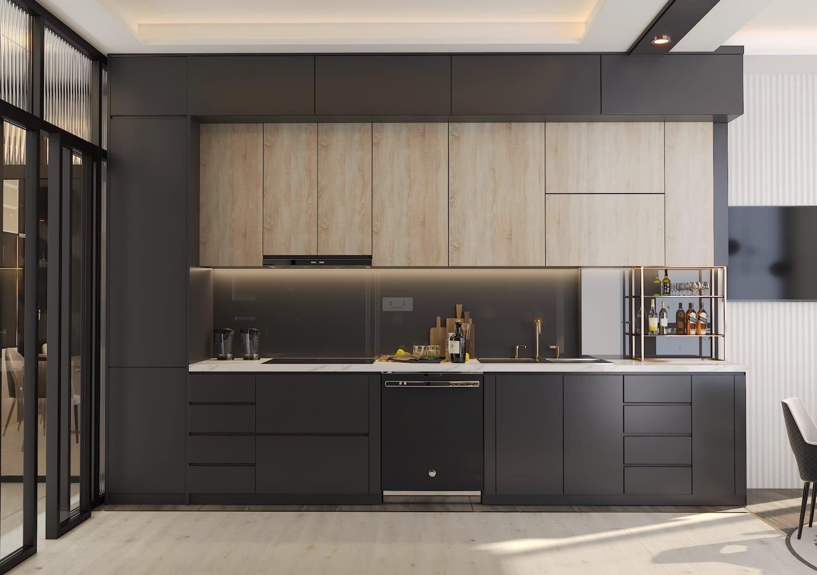 Laviva Zirve daire mutfak iç mekanı renderı