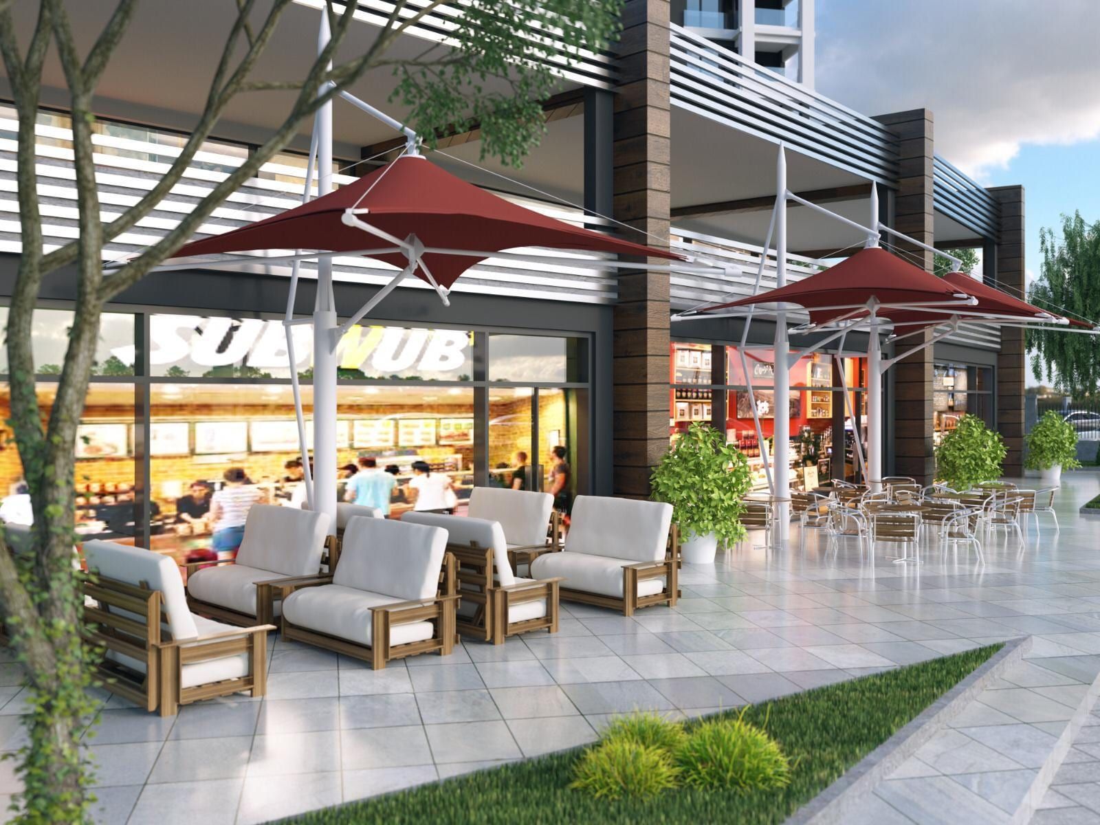 Laviva Zirve sosyal alan ve kafe renderı